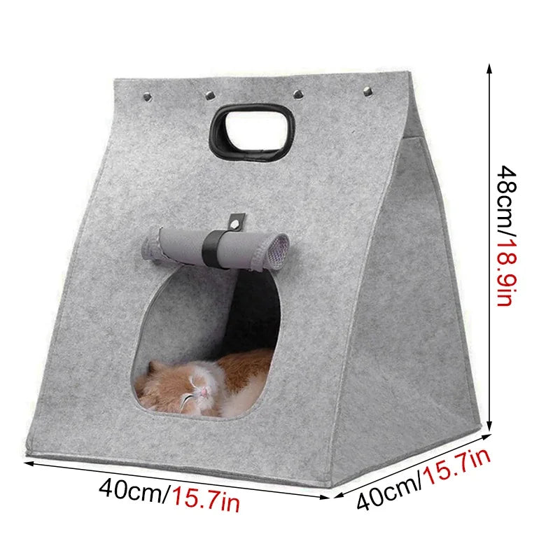 Felt Pet Nest Creative Breathable Collapsible Cat Bed House Warm Nest For Cat Portable Carrier Bag Outdoors