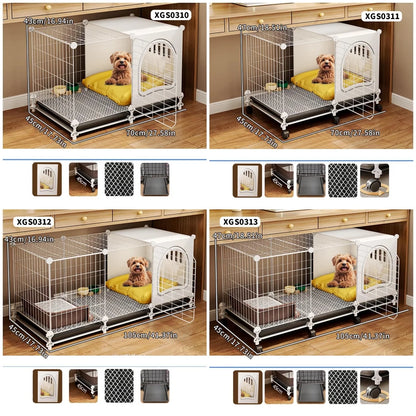 Dog Cage for Small and Medium-Sized Dogs, Indoor Household Use, Teddy Bichon Dog House with Tray, Integrated Toilet, Cat Cage, Dog Fence