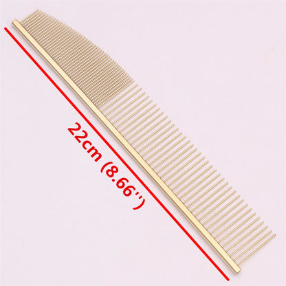 Copper Dog Grooming Combs Pet Boundary Knot Massage Tools Professional Salon Cat Hair Cleaning Crescent High Low Teeth 7817#