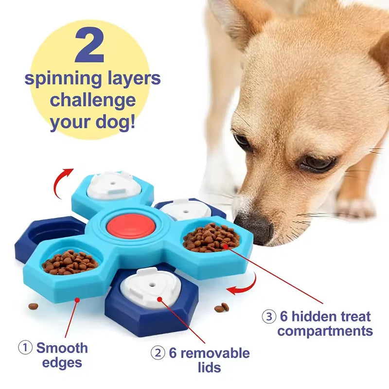 Interactive Slow Feeder Bowl New Durable Latex Dog Cat Puzzle Board Anti Boredom Pet Toy Anti Choking IQ Training Food Dish