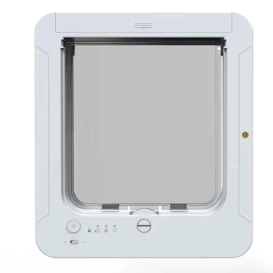 Smart Silent Electric Pet Door for Cats and Dogs Free Passage with Chip Recognition Suitable for Glass, Iron, and Wooden Doors