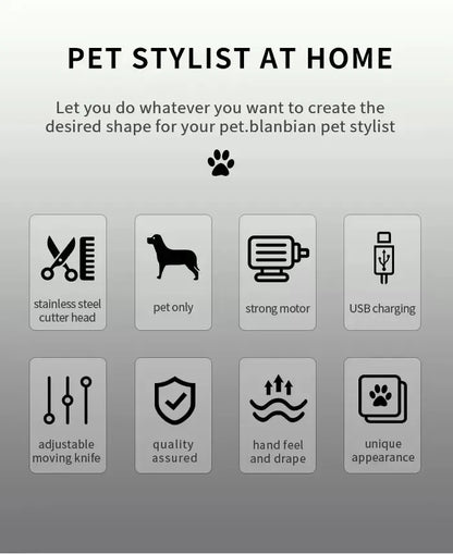 Pet Grooming Hair Clippers Rechargeable Cat Hair Trimmer for Dogs Adjustable Professional Electric Rechargeable Cat Shaver