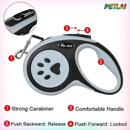 Cat telescopic leash overlength leash pet harnesses effort-saving handle safe walking the dog outdoors explosion-proof dog leash