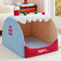 Warm Winter Thickened Semi Enclosed Dog Bed Tent Luxury Villa Cave For Large Dogs And Corgis Cozy Home Bedroom Christmas Gift
