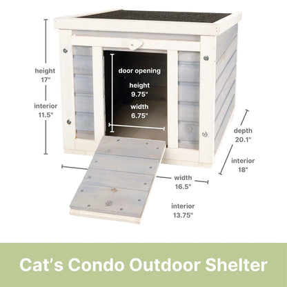 Weatherproof Wooden Cat House Outdoor Shelter with Hinged Roof Easy Access Cats Small Animals Dogs Cozy Design