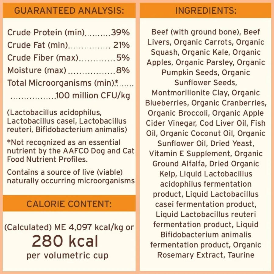 Primal Freeze Dried Dog Food Pronto Mini Nuggets Beef; Scoop and Serve Complete and Balanced Meal; Also Use as Topper or Treat;