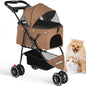 Pet Stroller For Small Medium Cats&Dogs 3 Wheels Foldable with Breathable Mesh Canopy Pet Travel Carrier Suitable Outdoor Travel
