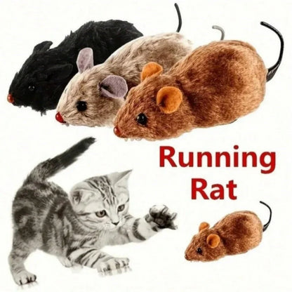 4 Color Cat Toys Wind-up Plush Mouse Toy for Cats and Dogs - Mechanical Movement Cloth Mouse, No Batteries Required