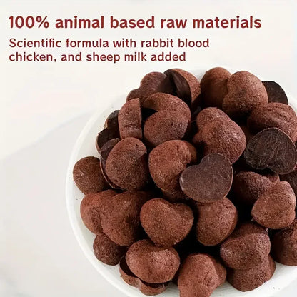 Freeze-Dried Cat Treats, Rabbit Blood Pet Food for Dogs, Iron-Rich Dog Cat Treats, High Protein Training Treats, 3.5oz