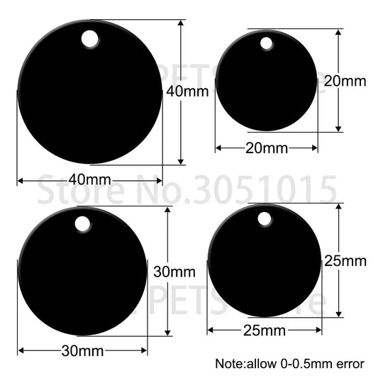Wholesale 100PCS Pet Supplies Round Tags Cat Collar Pendants Can Be Personalized With Laser Engraving For Dog Identity - Pet Suppie