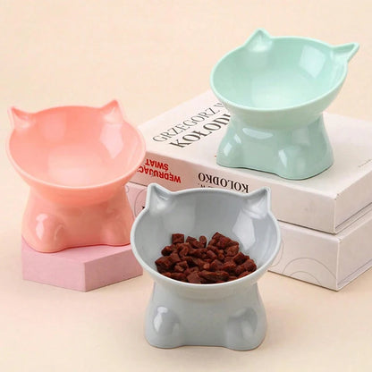 Hot-selling Nordic style pet bowl, cervical vertebra protection cat bowl anti-tip plastic inclined mouth cat bowl pet supplies