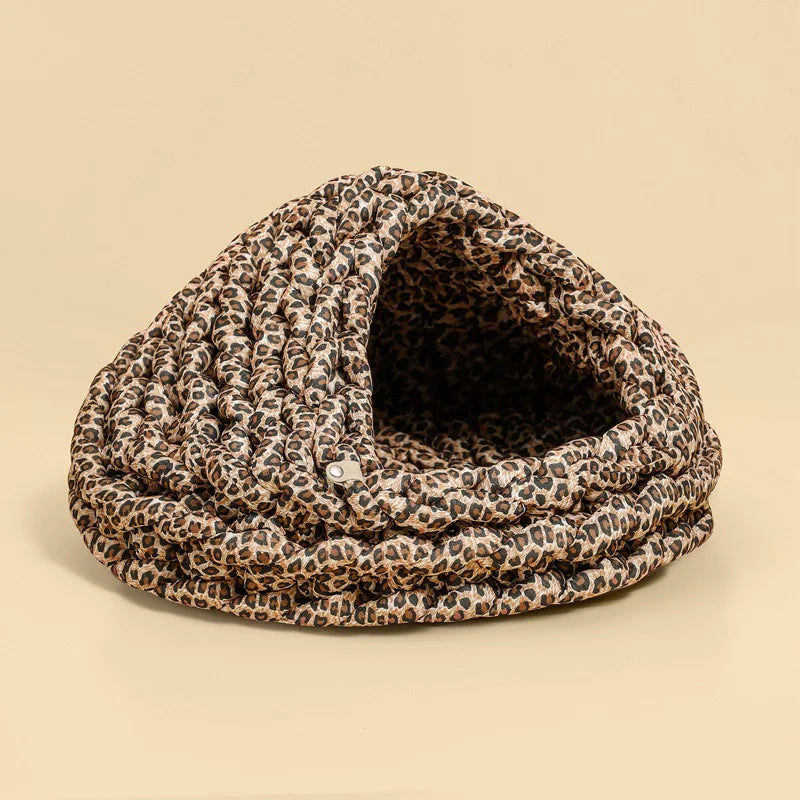 Cute Cat Bed Nest Small Dog Kennel Winter Thick House Weaving Pet Puppy Sleeping Bag Super Soft Cat Sleeping Bed Pet Cushion