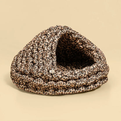 Cute Cat Bed Nest Small Dog Kennel Winter Thick House Weaving Pet Puppy Sleeping Bag Super Soft Cat Sleeping Bed Pet Cushion
