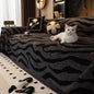 1PC Zebra Stripes Jacquard Fleece Warm Sofa Towel Thicken Blanket for Living Room Couch Decor