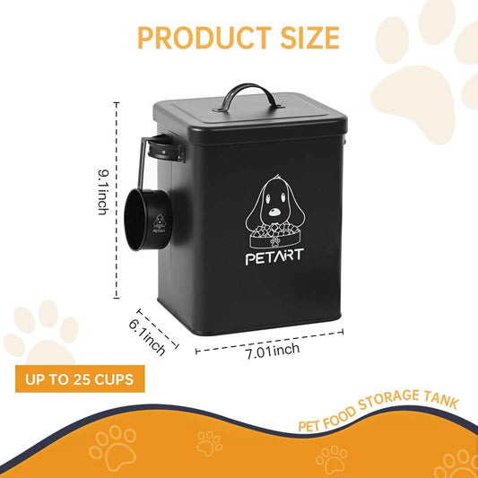 Dog And Cat Food Storage Container, With Spoon, With Desiccant, Waterproof, Large-Capacity Metal Sealed Jar, Not Easy To Deform