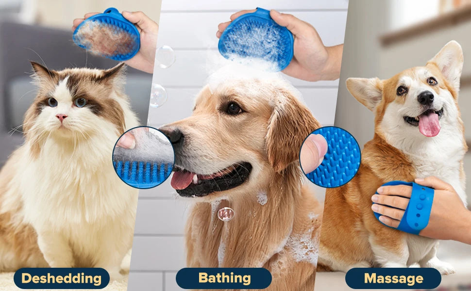 6PCS Pet Grooming Kit for DogsCats  Dog Washing Gloves Bath Brush Bath Gloves Shampoo Brush Pet Grooming Gloves Bath Supplies