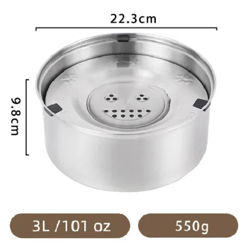 Big Capacity Stainless Steel Dog Cat Pet Floating Water Bowl No Spill Anti-Splash Dog Water Feeder Dispenser Bowl