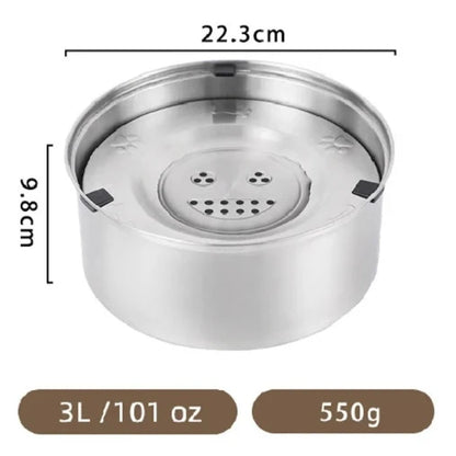 Big Capacity Stainless Steel Dog Cat Pet Floating Water Bowl No Spill Anti-Splash Dog Water Feeder Dispenser Bowl