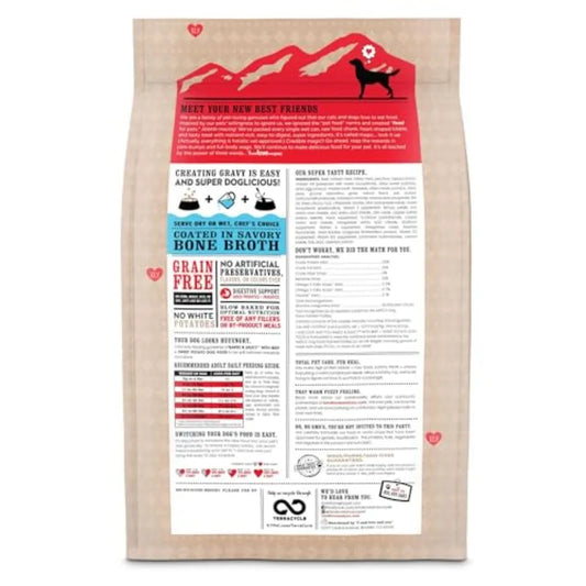 Baked and Saucy Dry Dog Food - Beef + Sweet Potato - Prebiotic + Probiotic Real Meat Grain Free No Fillers 10.25lb Bag