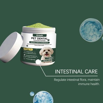Natural Pet Dental Powder Cat Dog Breath Freshener Oral Health Care Clean Teeth Plaque Defense Enzyme Formula Pet Supplies