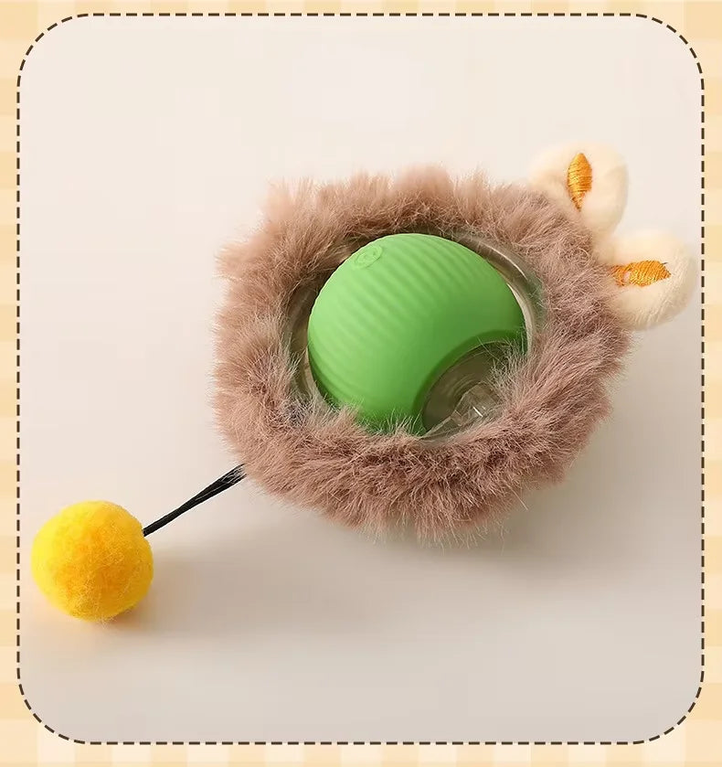 Cat Toy Intelligent Electric Automatic Rolling USB Rechargeable with Rope Sound Making Toy Ball Home Pet Soothing Supplies