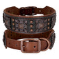 Cool Spiked Dog Collar For Medium Large Dogs Genuine Leather Pitbull Bulldog Adjustable Pet Accessories Collars Necklace