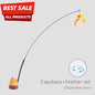 Simulation Capybara Cat Toys Interactive Bird with Bell Cat Stick Toy for Kitten Playing Teaser Wand Toy Pet Cats Supplies