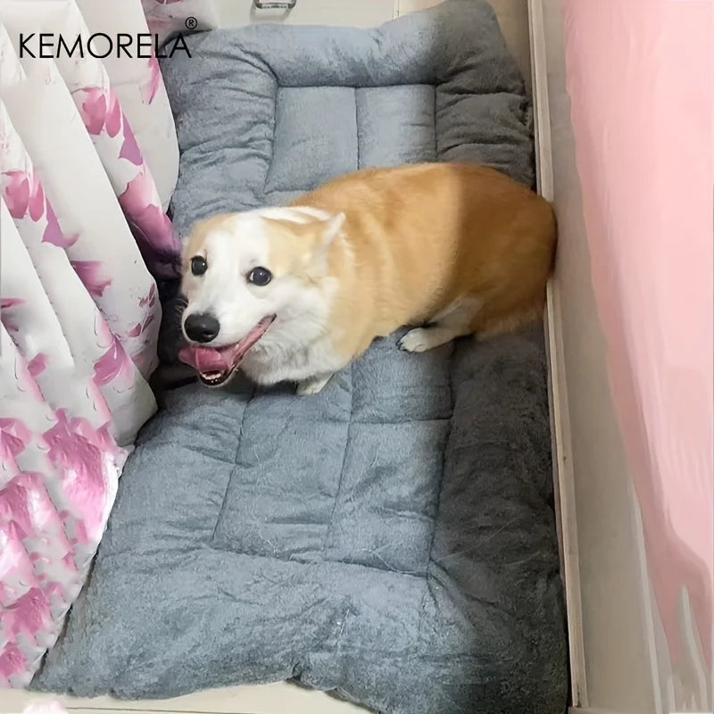 KEMORELA Extra Large Plush Dog Bed Sofa Thickened Super Soft Polyester Pet Mat Dog Crate Mat Bed For Small Medium Large Dog Bed