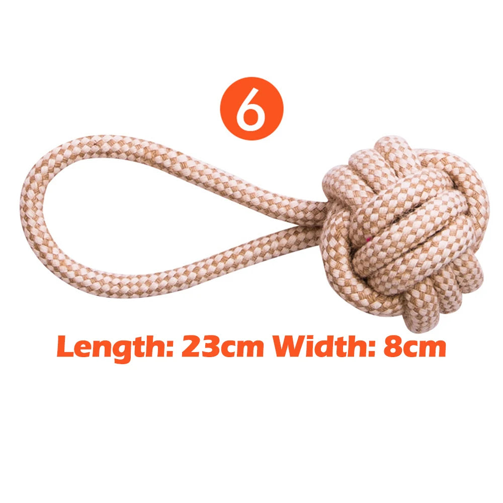 Interactive Cotton Rope Dog Toys for Small Large Dogs Tug of War Durable Bite Toy for Pet Pug Chihuahua Bichon Christmas Gift