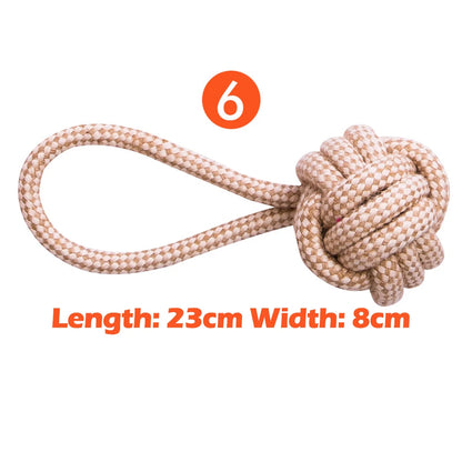 Interactive Cotton Rope Dog Toys for Small Large Dogs Tug of War Durable Bite Toy for Pet Pug Chihuahua Bichon Christmas Gift