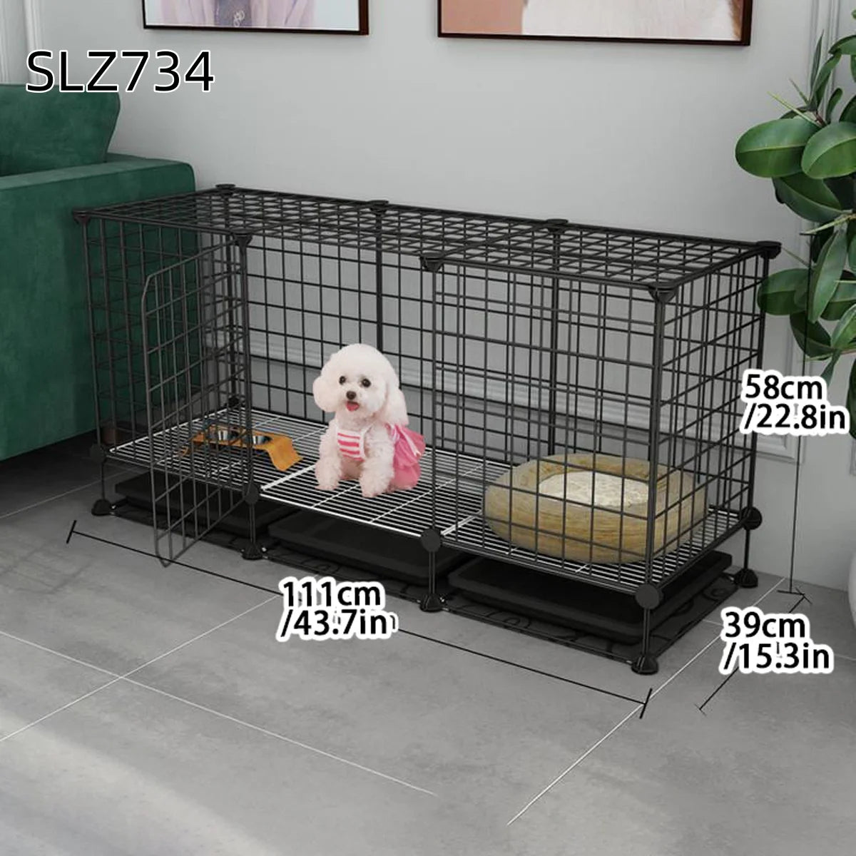 Dog Cage for Medium-Sized Dogs, Small Dogs, Indoor Teacup Dogs, Teddy, Labrador Villa Fence with Toilet, Dog Supplies