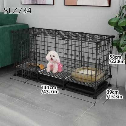 Dog Cage for Medium-Sized Dogs, Small Dogs, Indoor Teacup Dogs, Teddy, Labrador Villa Fence with Toilet, Dog Supplies
