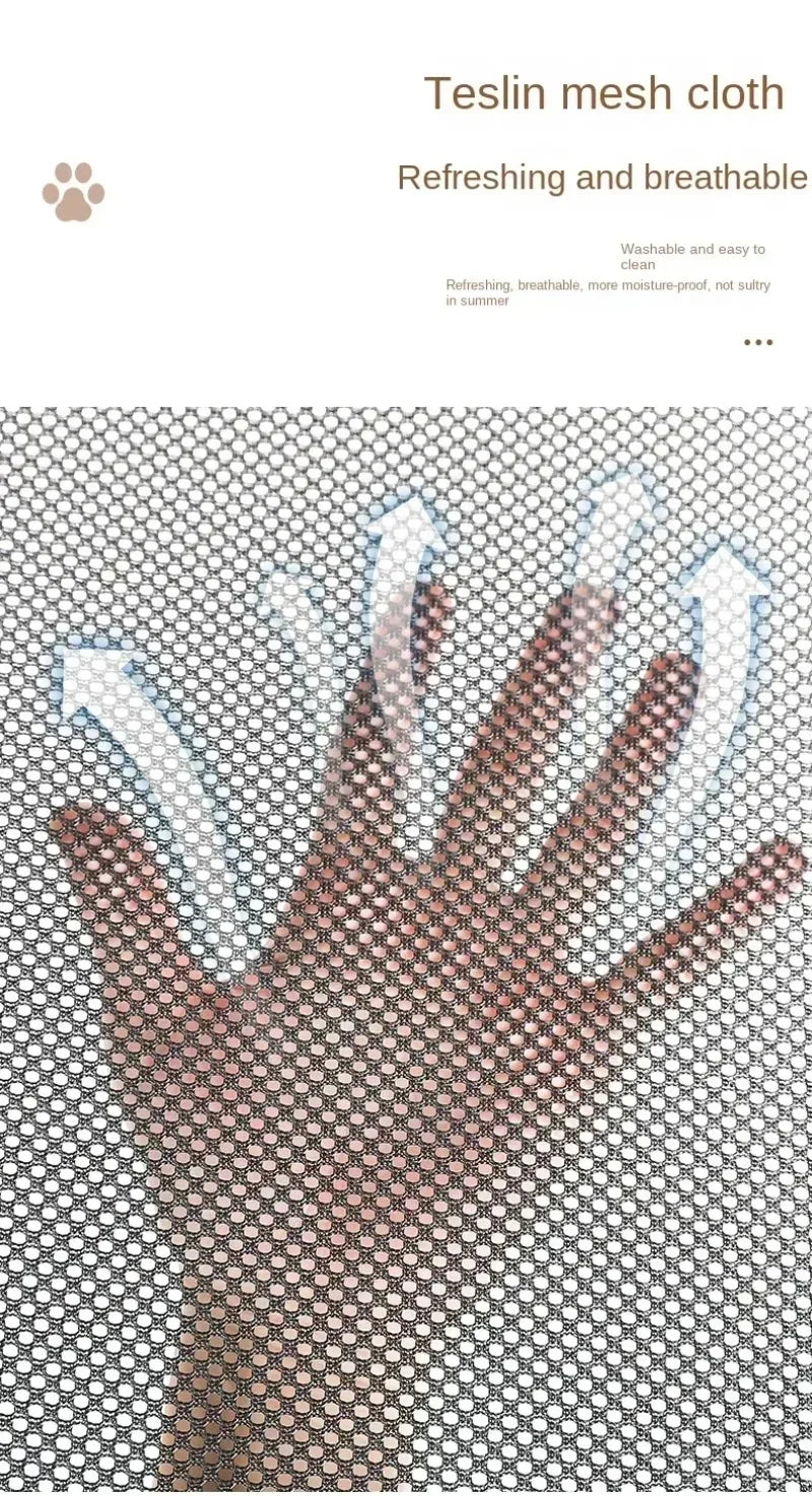 Foldable Elevated Pet Bed - Portable Camping Dog/Cat Bed with Washable Mat, Breathable Dog House for All Seasons