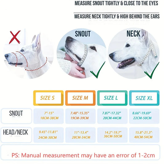 2-Pack Adjustable Nylon Dog Muzzles with Reinforced Stitching–Leader Halter with Safety Strap for Training and Pull-Free Walks - Pet Suppie
