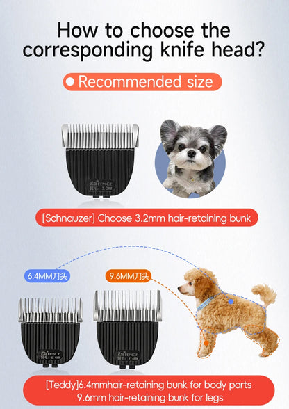 Fenice New Upgrade 5000mA Capacity Cordless LCD Screen Pets Dog Grooming Clippers Rechargeable Haircut Shaver for Trimming Salon