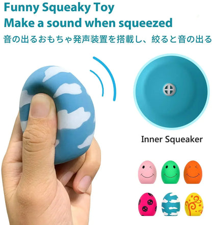 Rubber Dog Puppy Pet Play Squeaky Ball Chewing Toys with Face Fetch Bright Balls Pet Dog Supplies Puppy Popular Toys