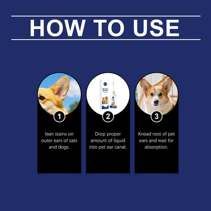 Pet Ear Cleaning Drops Non‑Irritating Remove Ear Wax Dirt Relieve Ear Itching Eliminate Bad Odor Ear Care Drops Dog Cat Ear Wash