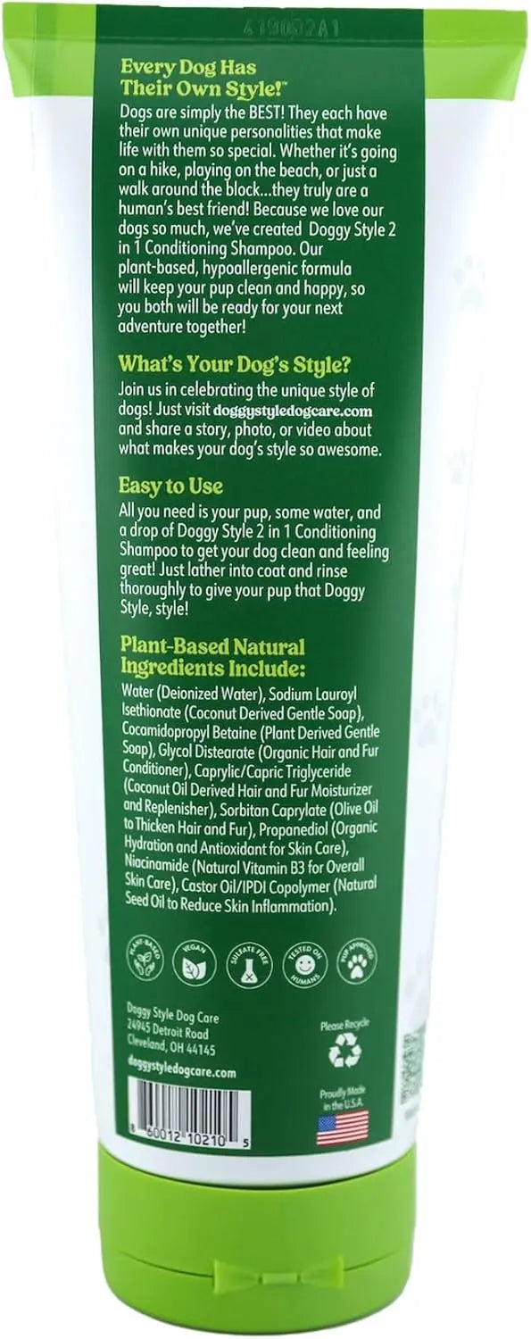 Dog Shampoo & Conditioner for Dry Skin & Itch Relief, Hypoallergenic, Plant-Based with Coconut & Olive Oils, Tear-Free, Anti-Dan