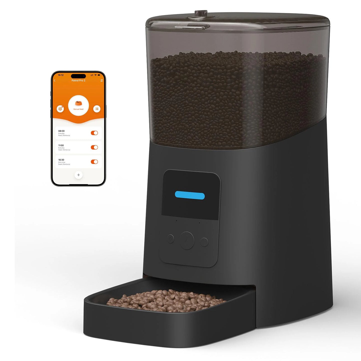 Video Automatic Pet Feeder with HD Camera, Food Dispenser for Cats and Dogs WiFi Smart Feeder with Camera 4L 2-Way Audio,Mobile