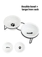 1 Set Elevated Ceramic Cat Bowls 1 Set Non-Slip Ceramic Cat Food And Water Bowls With Iron Bracket, Elevated Tilted Cat Feeder