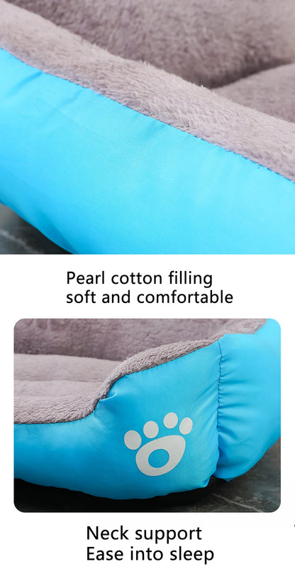 Square Large Dog Bed Soft Cat Sleeping Sofa Winter Warm Basket for Dog Waterproof Dog House for Small Cat Kennel Accessories