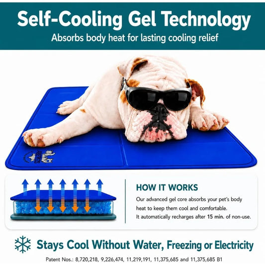 Self-Cooling Dog Mat 35"x55" for Large Dogs, Non-Toxic Gel Pad, No Electricity Needed