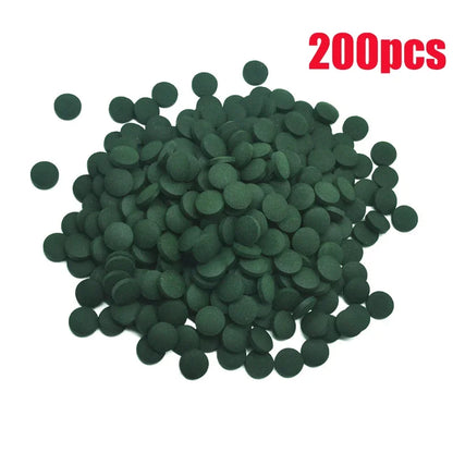 100pcs High Purity Spirulina Tablets Spiral Seaweed Enrichment Favorite Pets Food Fish Crystal Red Shrimp Fish Food Aquarium