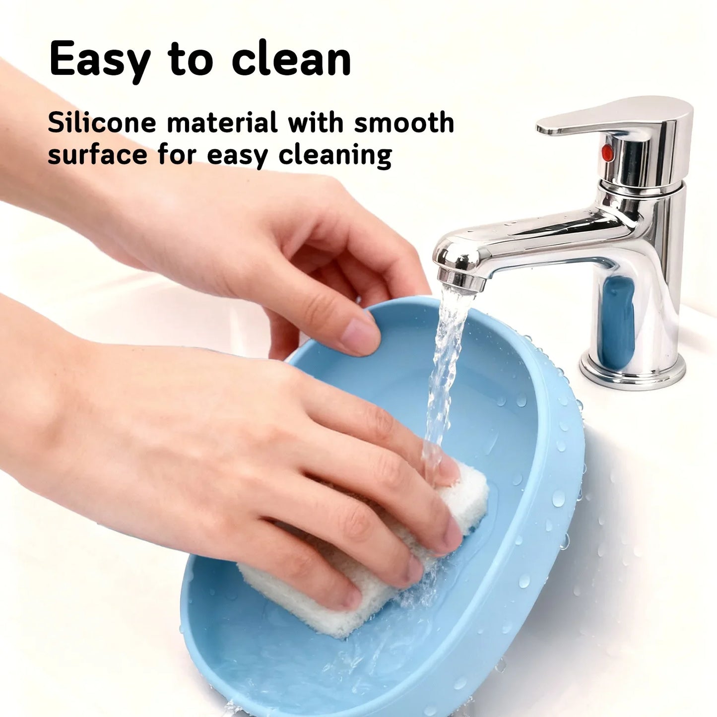 2PCS Whisker-Friendly Silicone Cat Plates, Wide Shallow Pet Bowls, Non-Spill Feeding Dish for Dry Wet Food