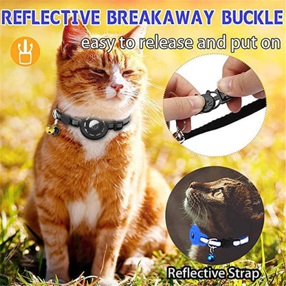 for Apple Air Tag Tracker Breakaway Cat Collar, with Airtag Case Reflective Kitten Collar with Bell for Cats,Small Dog Collar