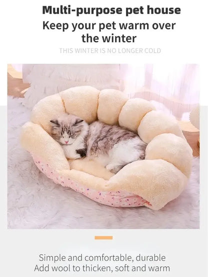 Cute Warm Cat Bed Nest Small Dog Kennel Winter Thick House Pet Puppy Sleeping Bag Super Soft Plush Cat Sleeping Bed Pet Cushion
