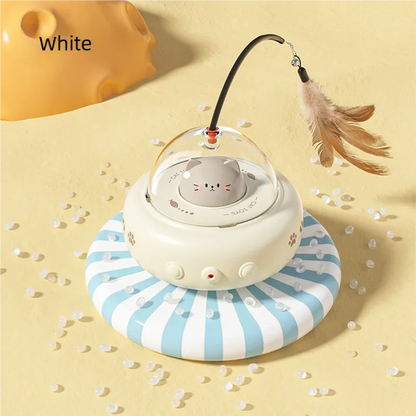 Smart Teaser Cat Toy Electric UFO Cat Teaser Stick With Bell Training Pet Toys Replaceable Feather Interactive Cat Supplies
