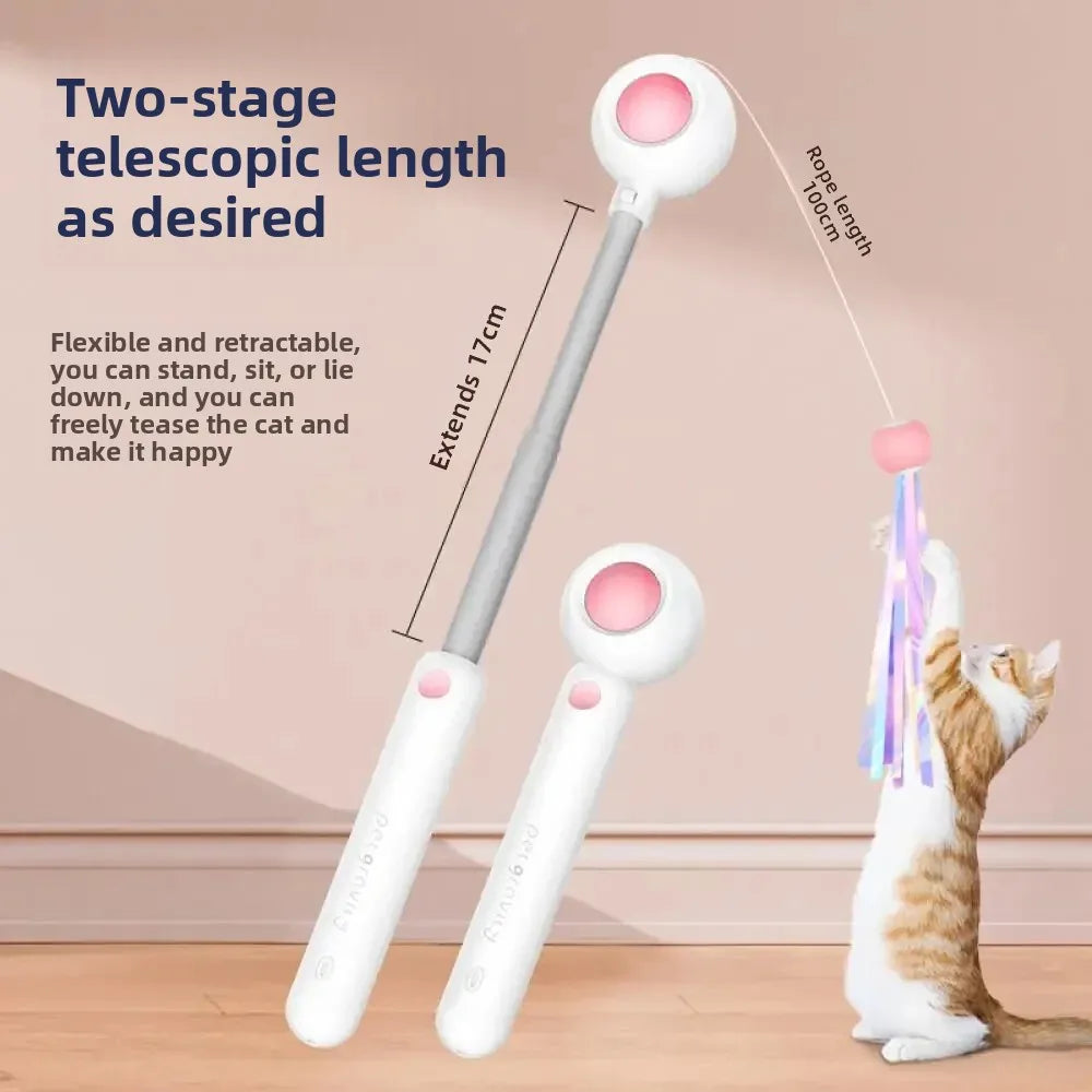 Gravity Cat Wand Interactive Feline Toy Self Play Feather Bell  Catnip Kitten Entertainment Pet Accessory Playtime Wand Fun Toy