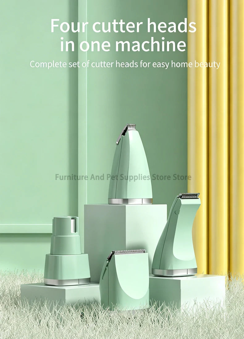 Professional 4-in-1 Electric Pet Grooming Tool Set Dog Hair Clippers USB Rechargeable Pets Haircut Trimmer Shaver Cats Supplies