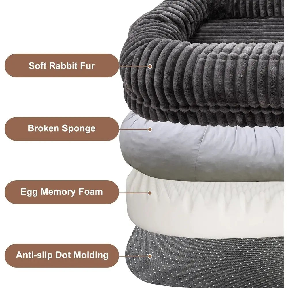 Extra Large Orthopedic Memory Foam Dog Bed for Adults, 70x38x10 Washable XL Pet Bed in Dark Grey